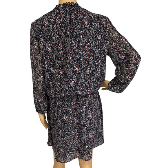 2/$30 J. Crew Mercantile Smocked Tie-Front Dress Floral Blouson Long Sleeve Sz S - Picture 5 of 13